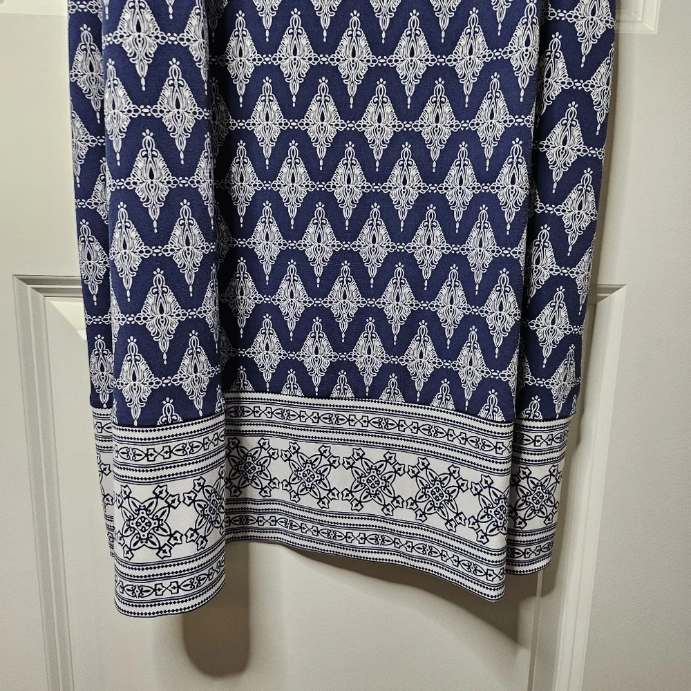 Magnolia Grace Navy White Boho Sleeveless V-Neck Shift Dress Size XXL Bohomian - Picture 4 of 9